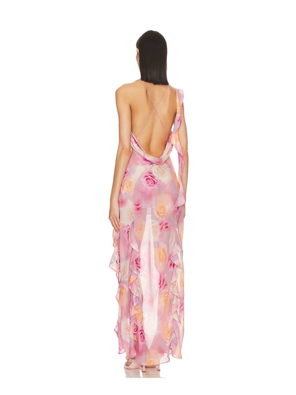 For love and lemons beate Floral Pink Maxi Dress